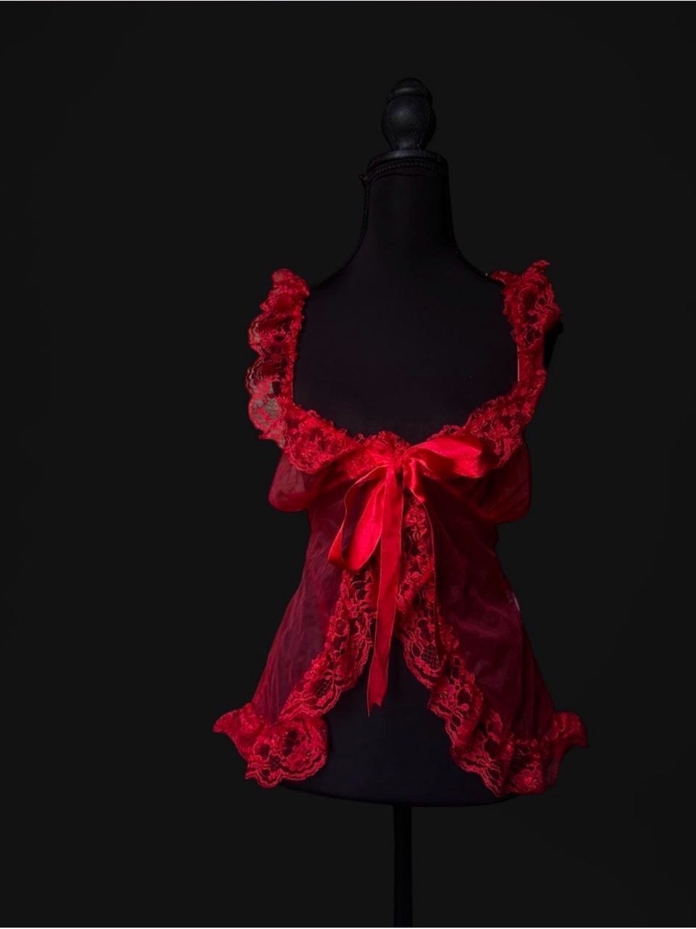 Leg Avenue Red Lace Satin Bow Babydoll Chemise